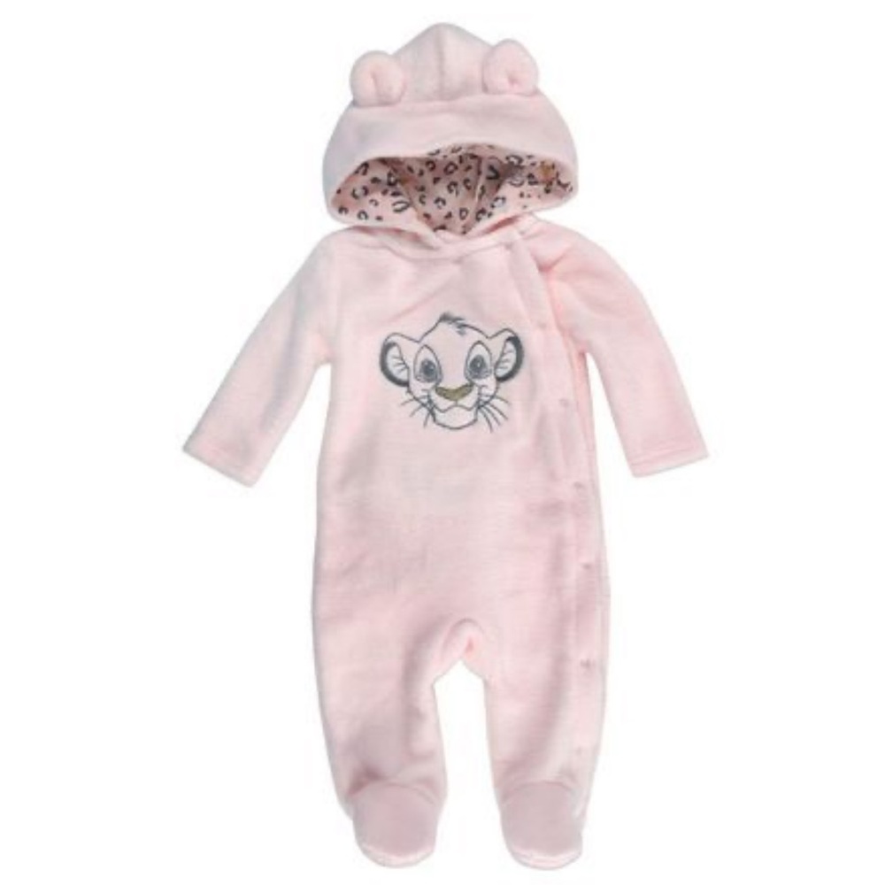 ❤️ Disney Simba Hooded Pajama Pink Size 3-6 Months